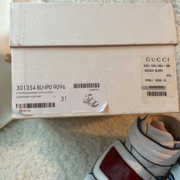 Gucci Kids White Leather Coda Pop High-top Sneaker - Picture 8 of 9
